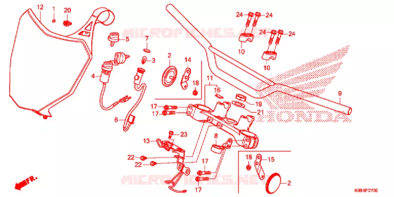 GUIDON - TE DE FOURCHE Honda MOTO 250 CRF 2019  CRF250FK
