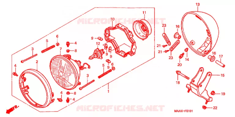 PHARE (VT1100C1/2/3) Honda MOTO 1100 SHADOW 2003  VT1100C3