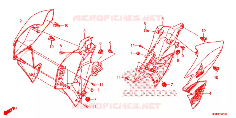 OUIES DE RADIATEUR Honda MOTO 250 CB 2019  MC250AK