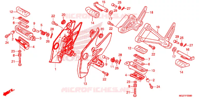 REPOSE PIED Honda MOTO 500 CB 2014  CB500FAE