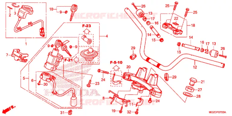 GUIDON - TE DE FOURCHE Honda MOTO 500 CB 2013  CB500XAD