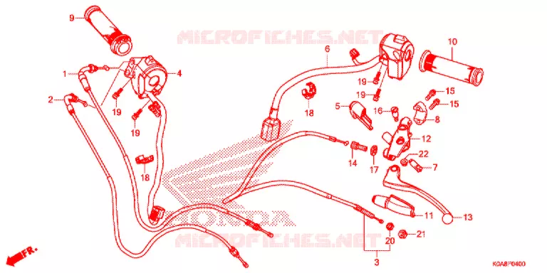 LEVIER DE GUIDON - CABLE - COMMODO Honda MOTO 300 CB 2020  CBF300NAK