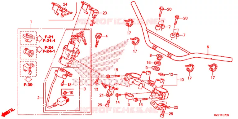 GUIDON - TE DE FOURCHE Honda MOTO 250 CRF 2018  CRF250LDH