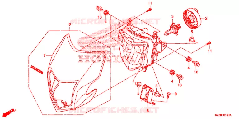 PHARE Honda MOTO 250 CRF 2014  CRF250ME