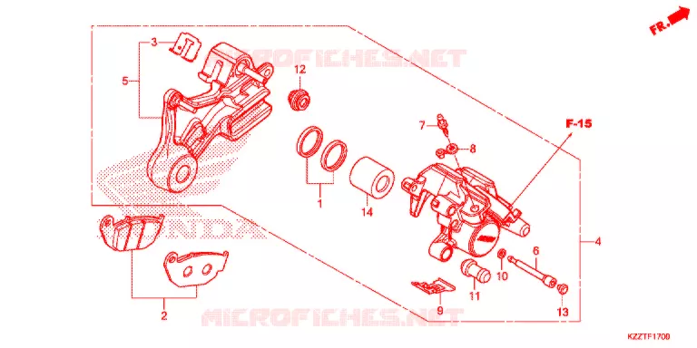 ETRIER DE FREIN ARRIERE Honda MOTO 250 CRF 2018  CRF250RLH