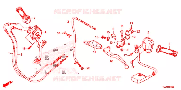 LEVIER DE GUIDON - CABLE - COMMODO Honda MOTO 250 CRF 2017  CRF250RLH