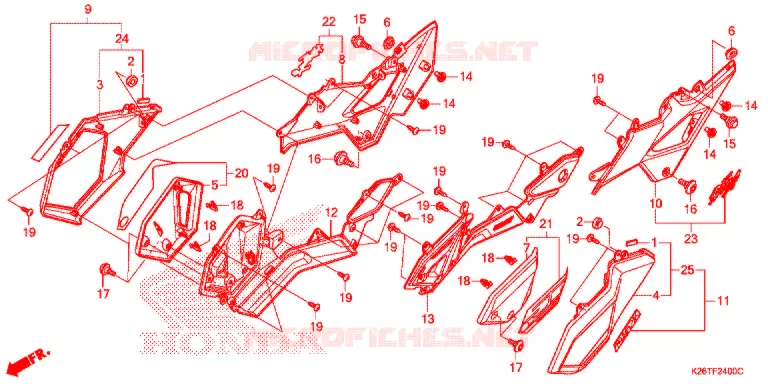 COUVERCLES LATERAUX Honda MOTO 125 MSX 2017  MSX125AH_TH