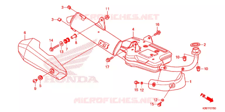 SILENCIEUX D'ECHAPPEMENT Honda MOTO 125 MSX 2017  MSX125AH_TH