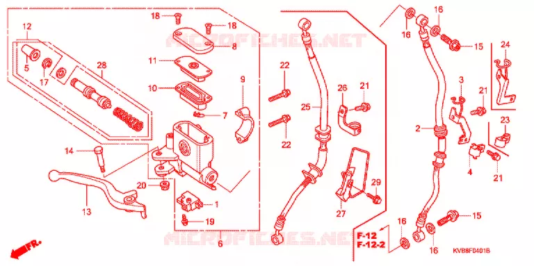 MAITRE CYLINDRE DE FREIN AVANT (2) Honda SCOOTER 110 CLICK 2010  ACB110SA