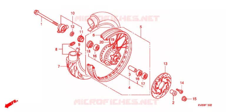 ROUE AVANT (RAYON/FREIN A DISQUE) Honda SCOOTER 110 CLICK 2010  ACB110SA