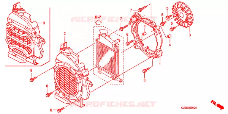 VENTILATEUR ET COUVERCLE DE RADIATEUR Honda SCOOTER 110 CLICK 2010  ACB110SA