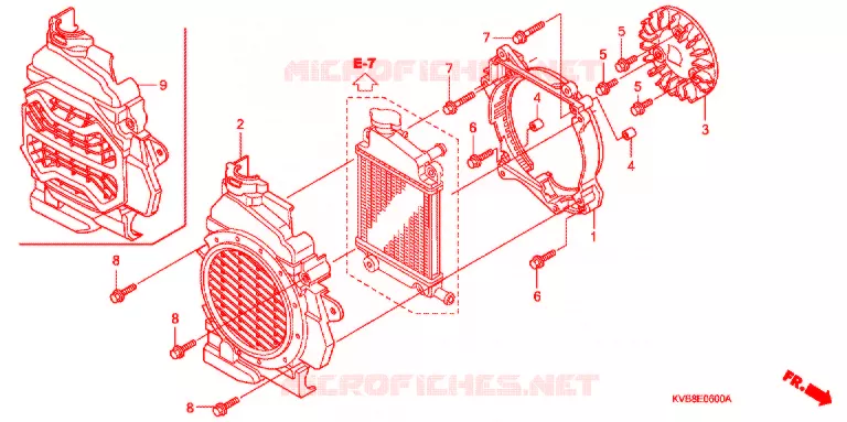 VENTILATEUR ET COUVERCLE DE RADIATEUR Honda SCOOTER 110 CLICK 2007  ANC110BBT7