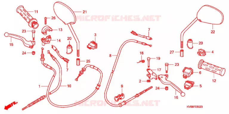 LEVIER DE GUIDON - CABLE - COMMODO (3) Honda SCOOTER 110 CLICK 2006  ANC110BDT6