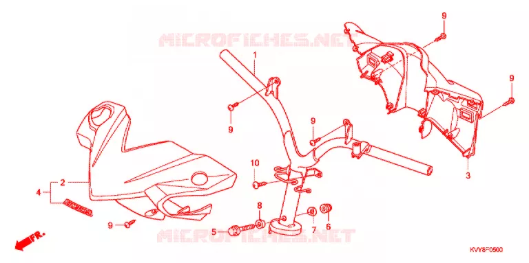 GUIDON - CARENAGE Honda SCOOTER 110 ICON 2008  ANC110CST8