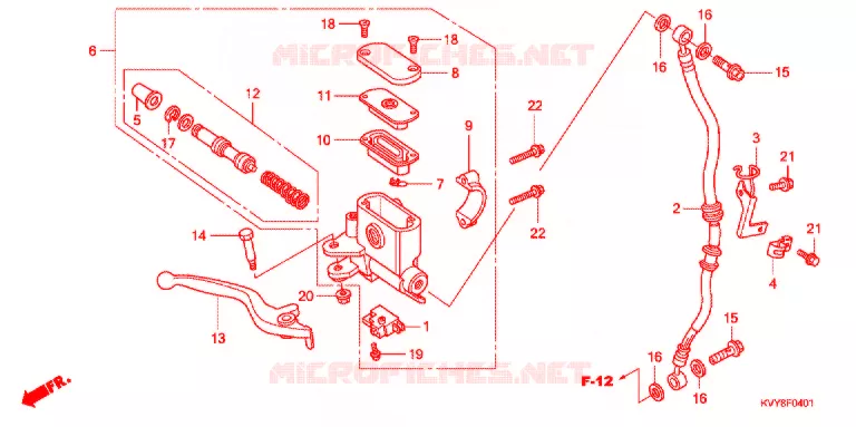 MAITRE CYLINDRE DE FREIN AVANT (2) Honda SCOOTER 110 ICON 2008  ANC110CST8