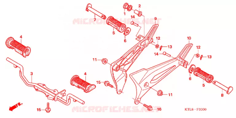 REPOSE PIED (EXCEPT ST8-STH/TDT/TST) Honda MOTO 100 WAVE 2005  ANF100DT5