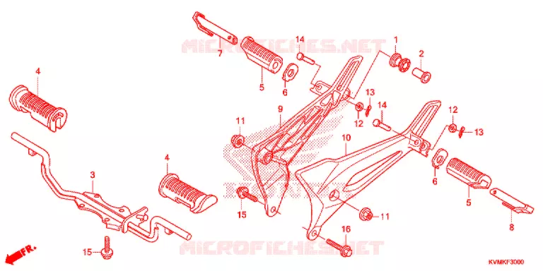 REPOSE PIED Honda MOTO 100 WAVE 2020  ANF100MDCK