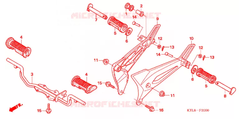 REPOSE PIED (EXCEPT ST8-STH/TDT/TST) Honda MOTO 100 WAVE 2005  ANF100ST5