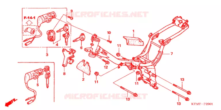 CADRE (2) Honda MOTO 125 WAVE 2008  ANF125MST8