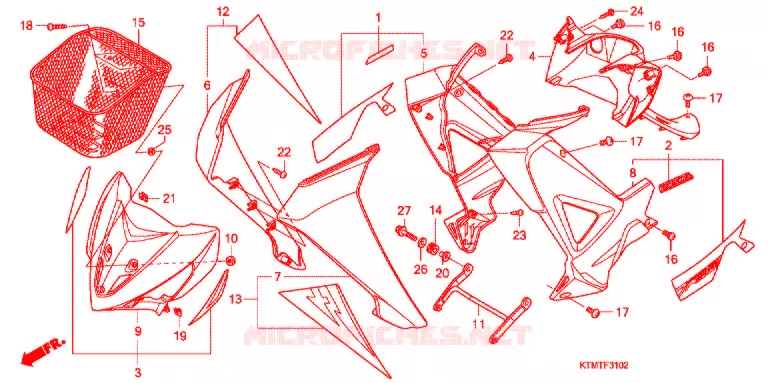CARENAGE - PROTEGE JAMBES (3) Honda MOTO 110 WAVE 2007  ANF125MST8