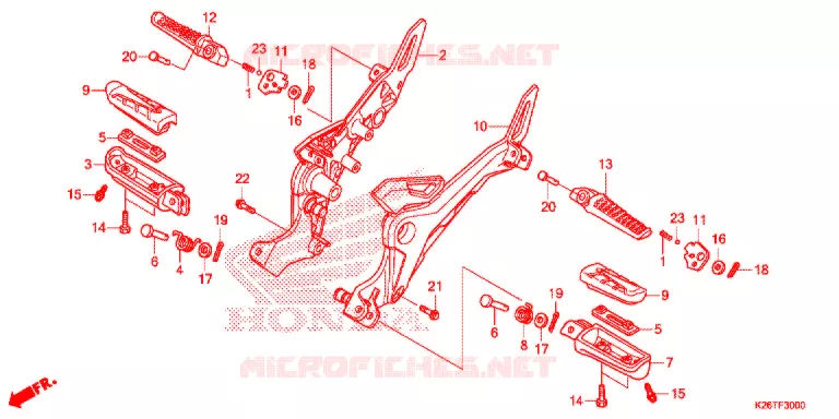 REPOSE PIED Honda MOTO 125 GROM 2020  MSX125J_TH