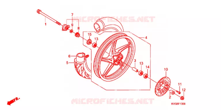 ROUE AVANT (MOULURE) Honda SCOOTER 110 AIR-BLADE 2011  ACA110CBFB