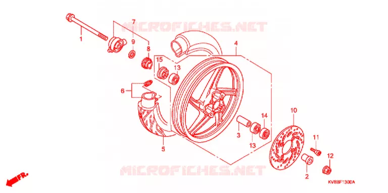 ROUE AVANT (MOULURE/FREIN A DISQUE) Honda SCOOTER 110 CLICK 2010  ACB110CBA