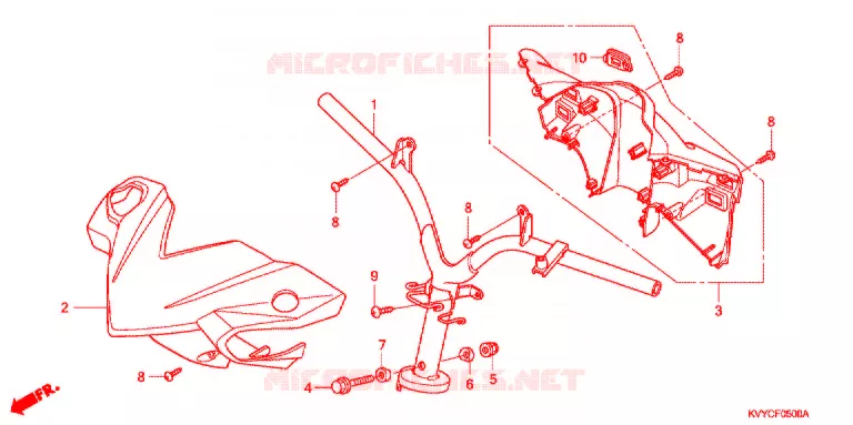 GUIDON - CARENAGE Honda MOTO 110 ICON 2012  ACC110CBC