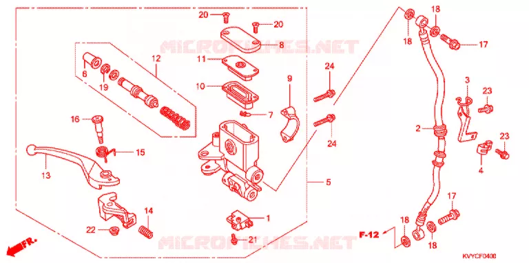MAITRE CYLINDRE DE FREIN AVANT Honda MOTO 110 ICON 2012  ACC110CBC
