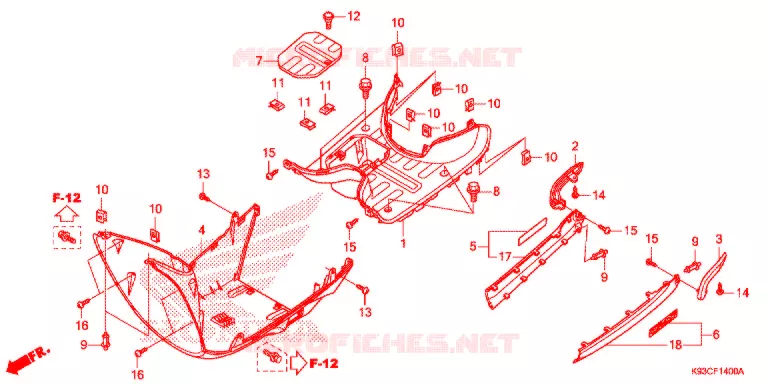 MARCHE PIEDS Honda SCOOTER 110 SCOOPY 2020  ACF110CBTL