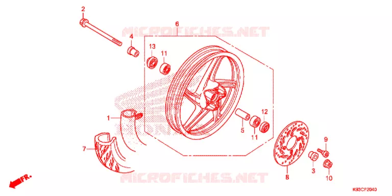 ROUE AVANT (ACF110CBT) Honda SCOOTER 110 SCOOPY 2020  ACF110CBTL