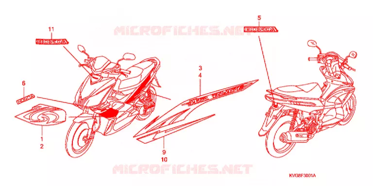 AUTOCOLLANTS (ANC110ART7) Honda SCOOTER 110 AIR-BLADE 2007  ANC110ART7