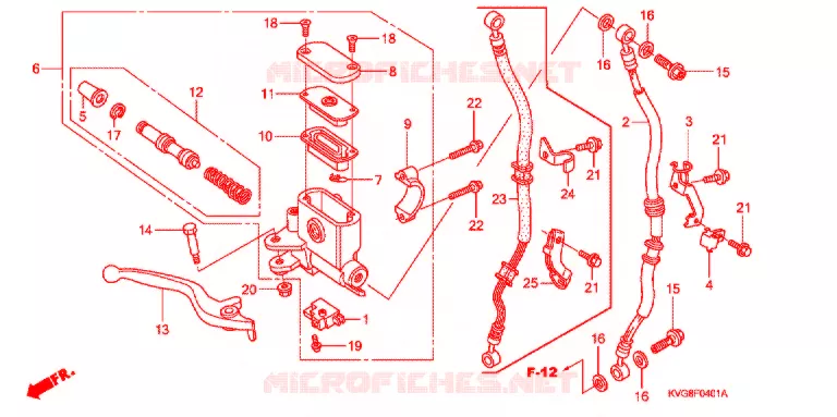 MAITRE CYLINDRE DE FREIN AVANT (ANC110ART/AST) Honda SCOOTER 110 AIR-BLADE 2008  ANC110AST8