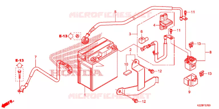 BATTERIE Honda MOTO 250 CRF 2018  CRF250LF