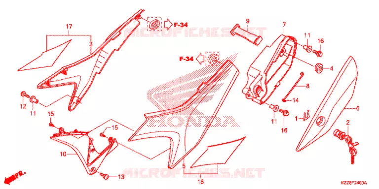 COUVERCLES LATERAUX Honda MOTO 250 CRF 2016  CRF250LF_TH