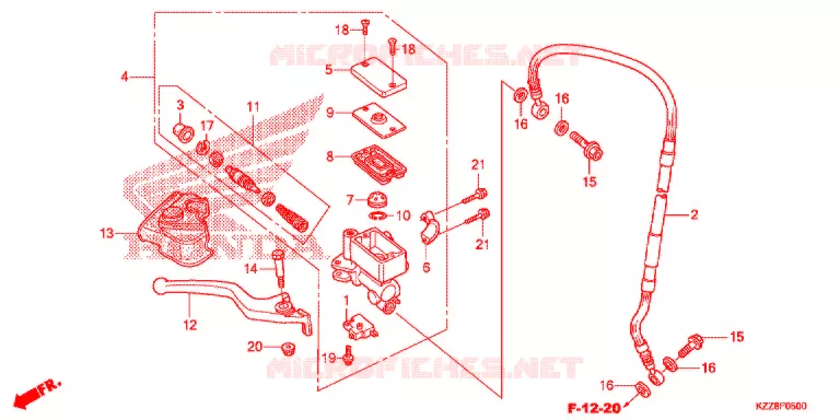 MAITRE CYLINDRE DE FREIN AVANT Honda MOTO 250 CRF 2018  CRF250LF