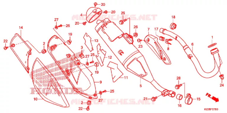 SILENCIEUX D'ECHAPPEMENT Honda MOTO 250 CRF 2015  CRF250LF_TH