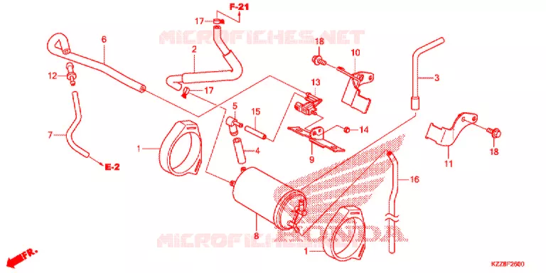 SYSTÈME DE RECYCLAGE DES GAZ Honda MOTO 250 CRF 2016  CRF250LF_TH