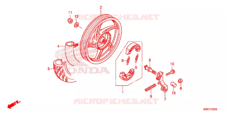 ROUE ARRIERE (ACF110CBT) Honda SCOOTER 110 SCOOPY 2018  ACF110CBTJ