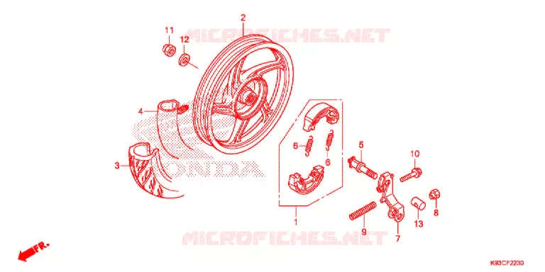 ROUE ARRIERE (ACF110CBT) Honda SCOOTER 110 SCOOPY 2020  ACF110CBTL