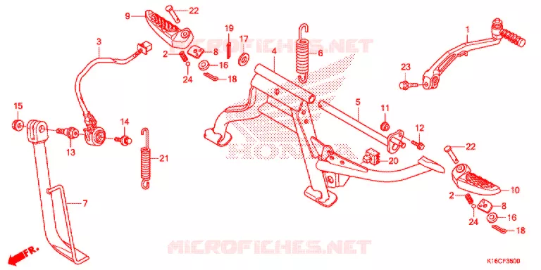 BEQUILLES / REPOSE PIEDS Honda SCOOTER 110 SCOOPY 2016  ACF110CSFG