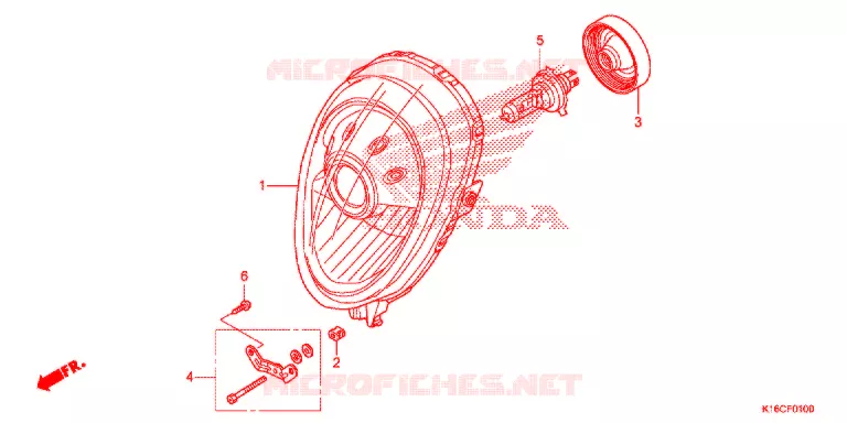 PHARE Honda SCOOTER 110 SCOOPY 2015  ACF110SFF