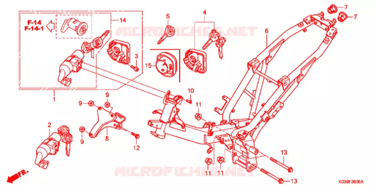 CADRE Honda MOTO 110 WAVE 2011  AFS110KDFB_3LO