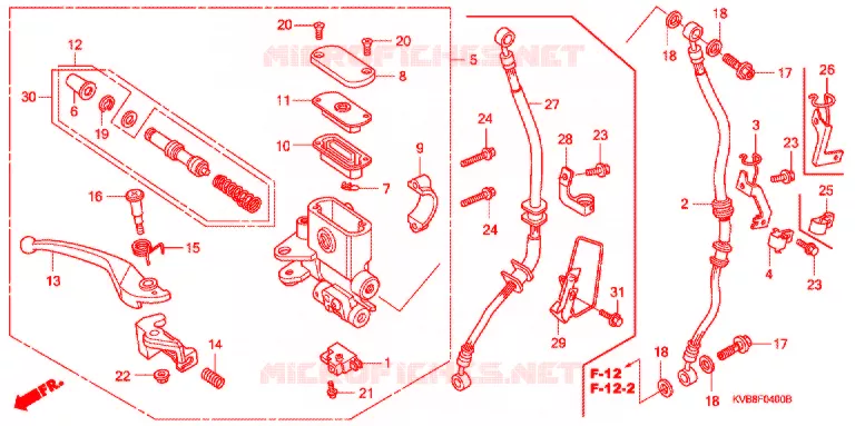 MAITRE CYLINDRE DE FREIN AVANT (1) Honda SCOOTER 110 CLICK 2011  ACB110CBB