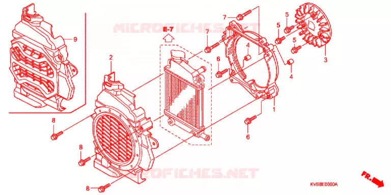 VENTILATEUR ET COUVERCLE DE RADIATEUR Honda SCOOTER 110 CLICK 2011  ACB110CBB