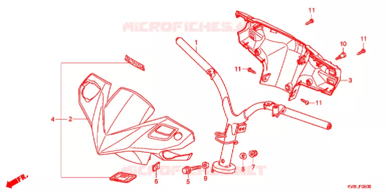 GUIDON - CARENAGE Honda MOTO 110 CLICK 2011  ACB110CBB