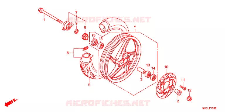 ROUE AVANT (MOULURE/FREIN A DISQUE) Honda MOTO 110 CLICK 2011  ACB110CBB