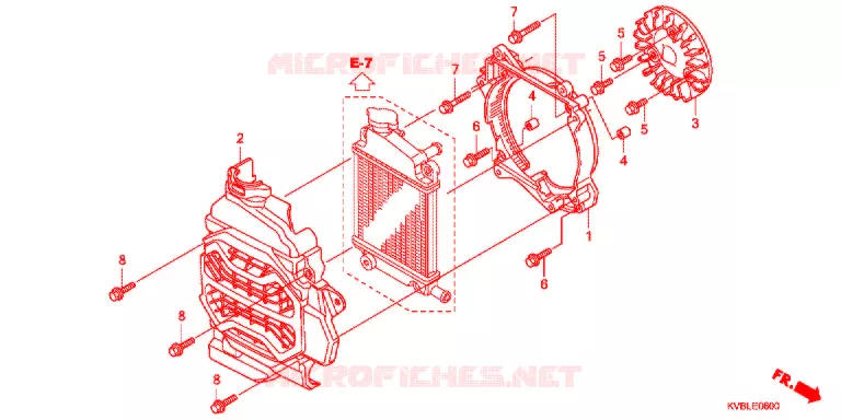 VENTILATEUR ET COUVERCLE DE RADIATEUR Honda MOTO 110 CLICK 2011  ACB110CBB