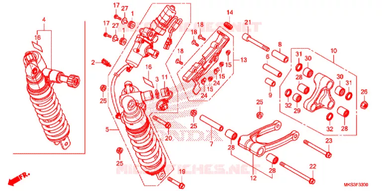 AMORTISSEUR ARRIERE Honda MOTO 1100 AFRICA-TWIN 2021  CRF1100AL