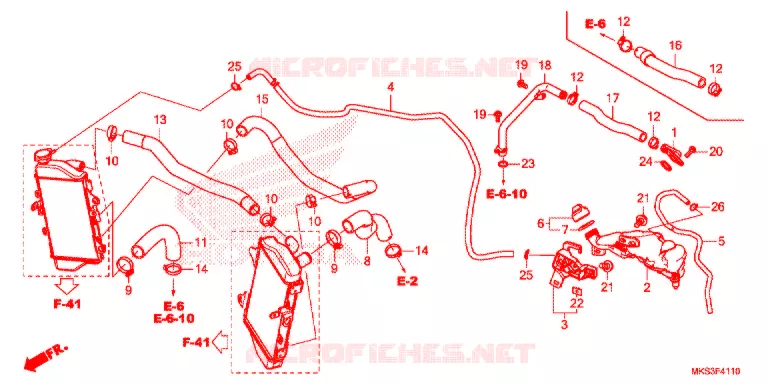 FLEXIBLE DE RADIATEUR/TUYAU D'EAU Honda MOTO 1100 AFRICA-TWIN 2021  CRF1100AL